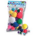 Folia Pompons, 30 St�ck, 1-5cm Gr��e, bunt