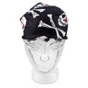 Bestsaller Piraten Halstuch aus 100% Baumwolle, schwarz mit weissen Totenkopf