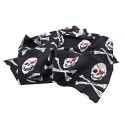 Bestsaller Piraten Halstuch aus 100% Baumwolle, schwarz mit weissen Totenkopf