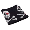 Bestsaller Piraten Halstuch aus 100% Baumwolle, schwarz mit weissen Totenkopf