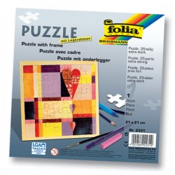 Folia Puzzle mit Legerahmen, 21x21cm, extra stark, blanko weiß, 25-teilig Folia Puzzle mit Legerahmen, 21x21cm, extra stark, blanko weiß, 25-teilig