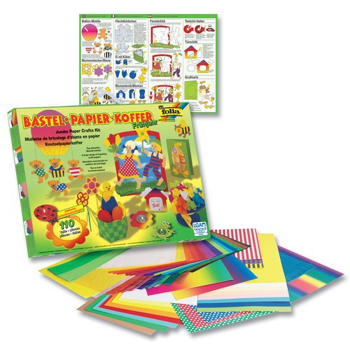Folia Bastel-Papier-Koffer Fr�hjahr / Ostern, 110-teiliges Bastelset