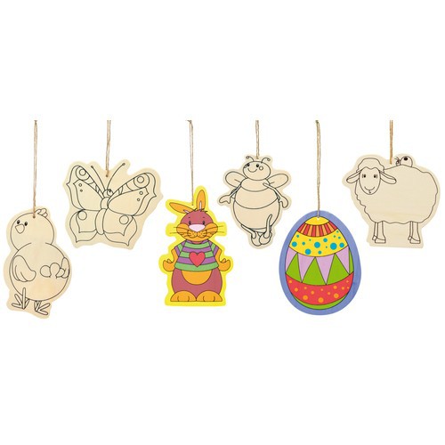 Sunnysue Outline Anhänger Holz Ostern 6er Set Sunnysue Outline Anhänger Holz Ostern 6er Set