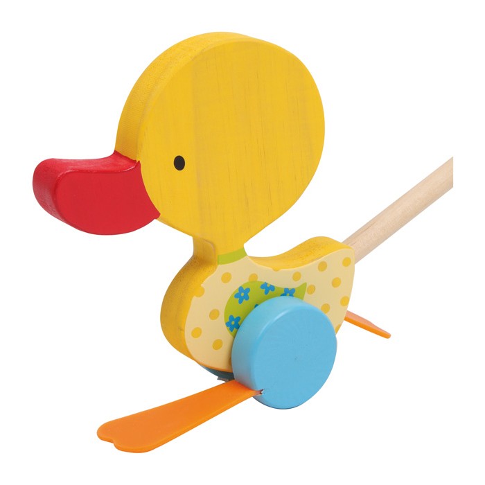 Watschel-Ente-Tine-aus-Holz-mit-Stab