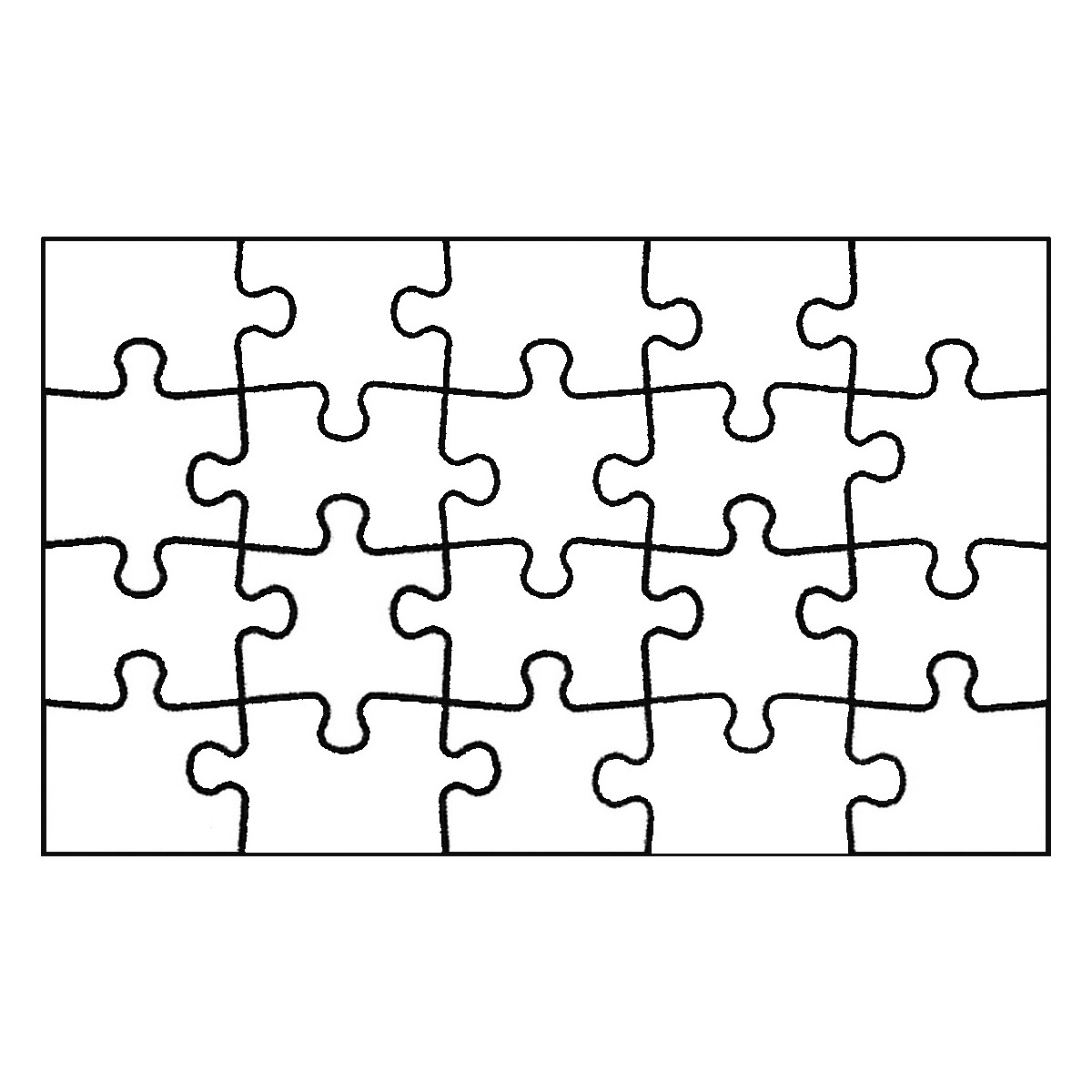 White Line Puzzle Postkarte zum selbst Bemalen, 6 Stück von JoyPac